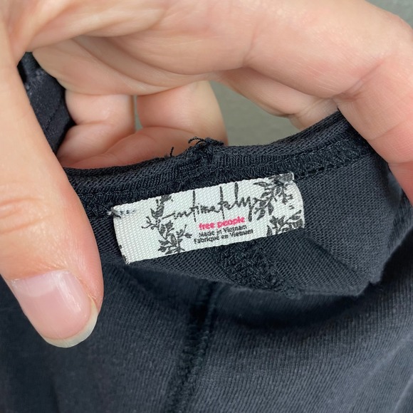 Free People Black Cozy Good Side Jumpsuit V Neck Short Sleeve Lounge Relaxed M - Picture 6 of 10